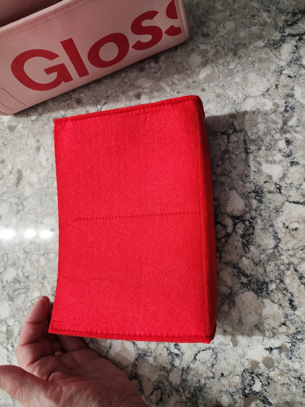 Glossier Light Pink Beauty Bag With Snap In Removeable Liner